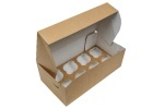 Картонная упаковка серия "Fupeco CupcakeBox" Эконом под капкейки на 8 шт., из бур/бел крафт картона. Размер 330*160*110 мм.