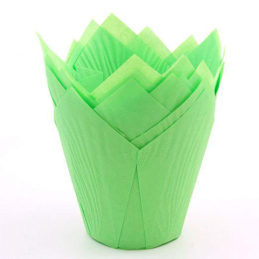 Форма бумажная "Тюльпан", зеленая, р-р 50*80мм