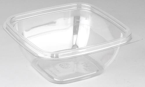 Контейнер пластиковый "Кубик" для салата (салатник), прозрачный р-р 126*126*52, 375 мл