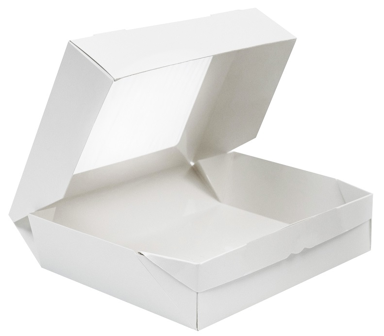 Картонный контейнер - папка из мелованного картона с окном и ламинацией, р-р "L" 200*150*45мм, 1350 мл, серия "Fupeco Fresh WinFolder" Стандарт  бел/бел