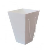 Картонная коробка для доставки букетов, трапеция , из гофрокартона бел/бур, р-р 160*300*420