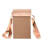 Коробка картонная для подарков. Самосборная. Декоративная р-р 175*175*250мм. Крышка + дно цвет снаружи: бурый(крафт) / бурый(крафт)