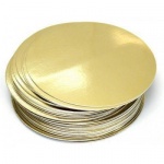 Подложки картонные с ламинацией круглые D-22 см под торт или пирог. Цвет "золото", толщина 2.0 мм