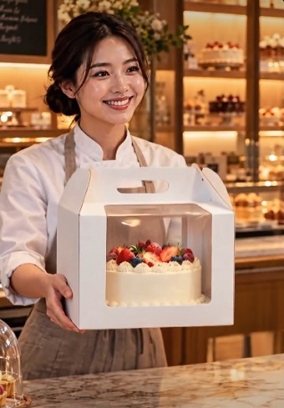 Лаконичная белая коробка для торта 🎂