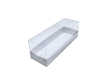 Коробка для макарун с прозрачной пластиковой крышкой, на 6 шт,  Серия "Fupeco GlassTopMacCase", бел/бел. Размер 185*60*60 мм.