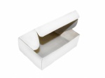 Картонная упаковка для пирожных и выпечки, Серия "Fupeco SweetBox" Эконом из бел/бел мелованного картона. Размер 185*122*60 мм.