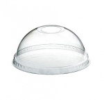 Крышка пластиковая купольная с отверстием для одноразового стакана ПЭТ, 95мм прозрачная