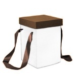 Коробка картонная для подарков. Декоративная, Самосборная. р-р 175*175*250мм. Крышка + дно цвет снаружи: бурый(крафт) / белый