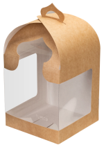 Упаковка для кулича р-р 165*165*170 мм с круговым окном, серия "Fupeco RWinEasterBox" Премиум бур/бел