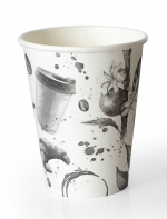 Стаканы бумажные однослойные для горячих напитков, 400мл серия "Barista Flat White"