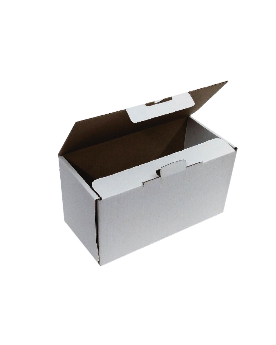 Гофрированная картонная коробка 155*75*85 для сувениров из микрогофрокартона бел/бур