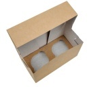 Коробка для кексов на 2 шт., серия "Fupeco CupcakeBox" из бур/бел крафт картона. Размер 190*100*110 мм.