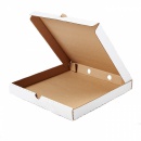 Гофрированная коробка 340*340*40 для пирога серия "Fupeco PieBox" Албус из 3-х слойного гофрокартона бел/бур (Д 30-34 см)