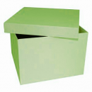 Коробка картонная для подарков серия "Квадрат Люкс". Декоративная р-р 250*250*180мм. Цвет салатовый/белый. Крышка + дно. 