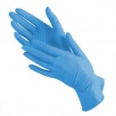 Перчатки нитриловые неопудренные, цвет голубой, размер L