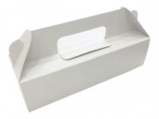Коробка для пирожного и выпечки из белого крафт картона серия "Fupeco SweetHandBox" р-р 275*90*75мм
