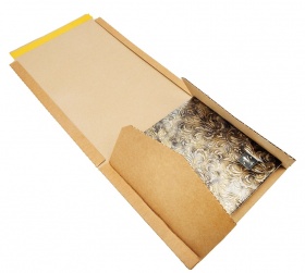 Картонная коробка 215*215*10-40мм квадратная с разрывным швом для упаковки журналов, книг, рамок, картин бур/бур