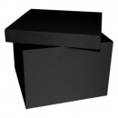 Коробка картонная для подарков серия "Квадрат Люкс". Декоративная р-р 250*250*180мм. Цвет черный/белый. Крышка + дно.