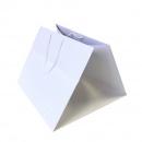 Пакет бумажный  290*290*275 мм с усиленным дном, под пиццу диаметр до 28 см с веревочными ручками, белый
