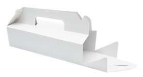 Коробка для пирожного и выпечки из белого крафт картона серия "Fupeco SweetHandBox" Эконом р-р 275*90*75мм