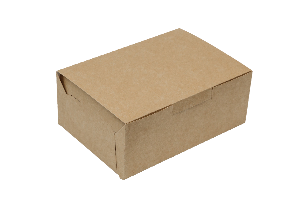 Упаковка картонная для пирожного и выпечки серия "Fupeco SweetBox" Эконом  до 1 кг из крафт бур/бел картона. 200*140*80