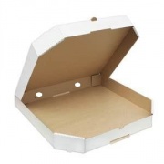 Гофроящик 320*320*40 для пиццы со скошенными углами серия "Fupeco PizzaBox" Албус из 3-х слойного микрогофрокартона бел/бур (Д 25-32 см)