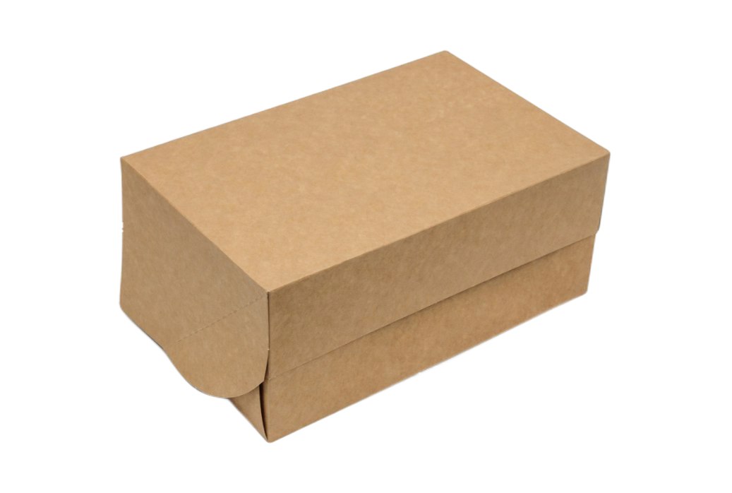 Коробка картонная серия "Fupeco CupcakeBox" Стандарт для капкейков на 6 шт, из бур/бел крафт картона.Размер 250*160*110 мм.