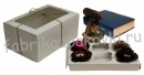 Коробка картонная серия "Fupeco WinCupcakeBox" Стандарт, самосборная для капкейков на 6 шт., с прозрачным окном, из бел/бел картона.Размер 250*160*110 мм.