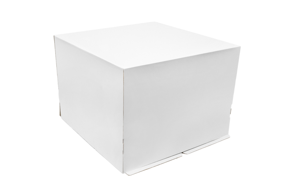 Гофрированная коробка для торта от 1 до 8кг серия "Fupeco CakeBox" Эконом. 400*400*290 бел/бур ( Д 15-39см)