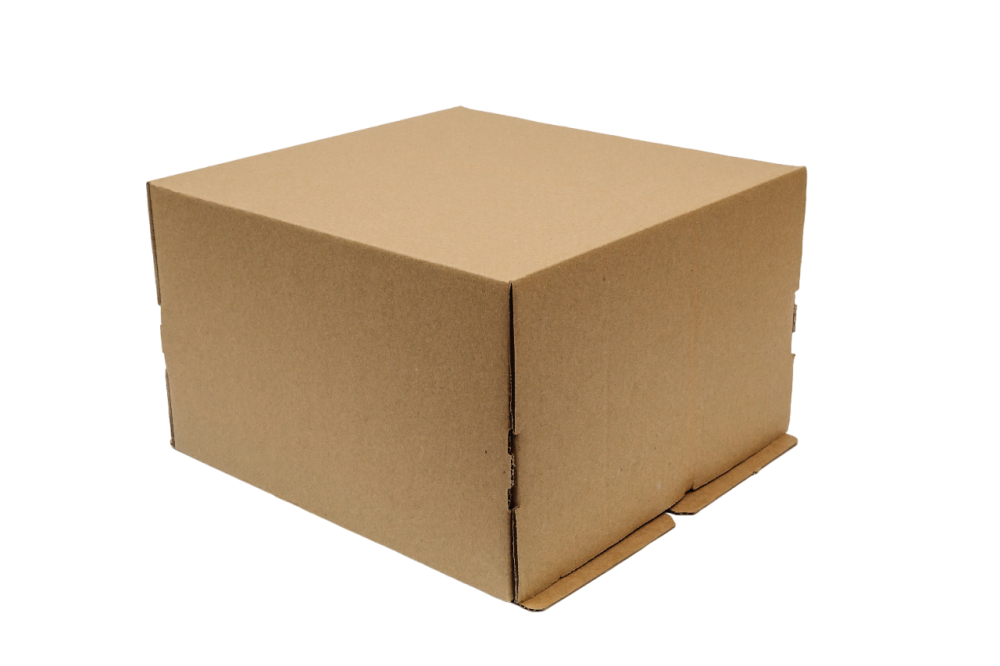 Гофрированная коробка серия "Fupeco CakeBox Эконом " для торта от 1 до 3кг из гофрокартона бур/бур 300*300*190 (Д 15-29см)