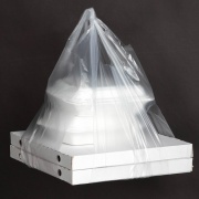 Пакет «майка» для переноски коробок под пиццу полиэтиленовый Д 43-50 см, р-р 42+30х70 см, прозрачный
