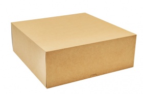 Картонная коробка для пирога серия "Fupeco PieBox" Крафт от 1 до 3 кг из крафт картона бур/бел. Р-р 325*325*120 (Д 25-32см)
