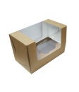 Коробка для капкейков на 2 шт. с круговым окном, серия "Fupeco WinCupcakeBox" Премиум из бур/бел мелованного картона. Размер 165*90*110 мм.