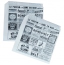 Уголок бумажный (конверт) из влагостойкой бумаги 40г/м2 белый, серия "Газета французская", р-р 170*170мм