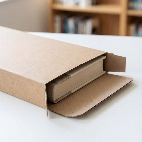 Картонная коробка из микрогофрокартона 175*335*40мм для упаковки книг и объемных писем бур/бур  для переезда