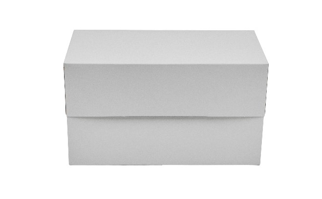 Коробка для кексов на 2 шт., серия "Fupeco CupcakeBox" Стандарт из бел/бел мелованного картона. Размер 190*100*110 мм.