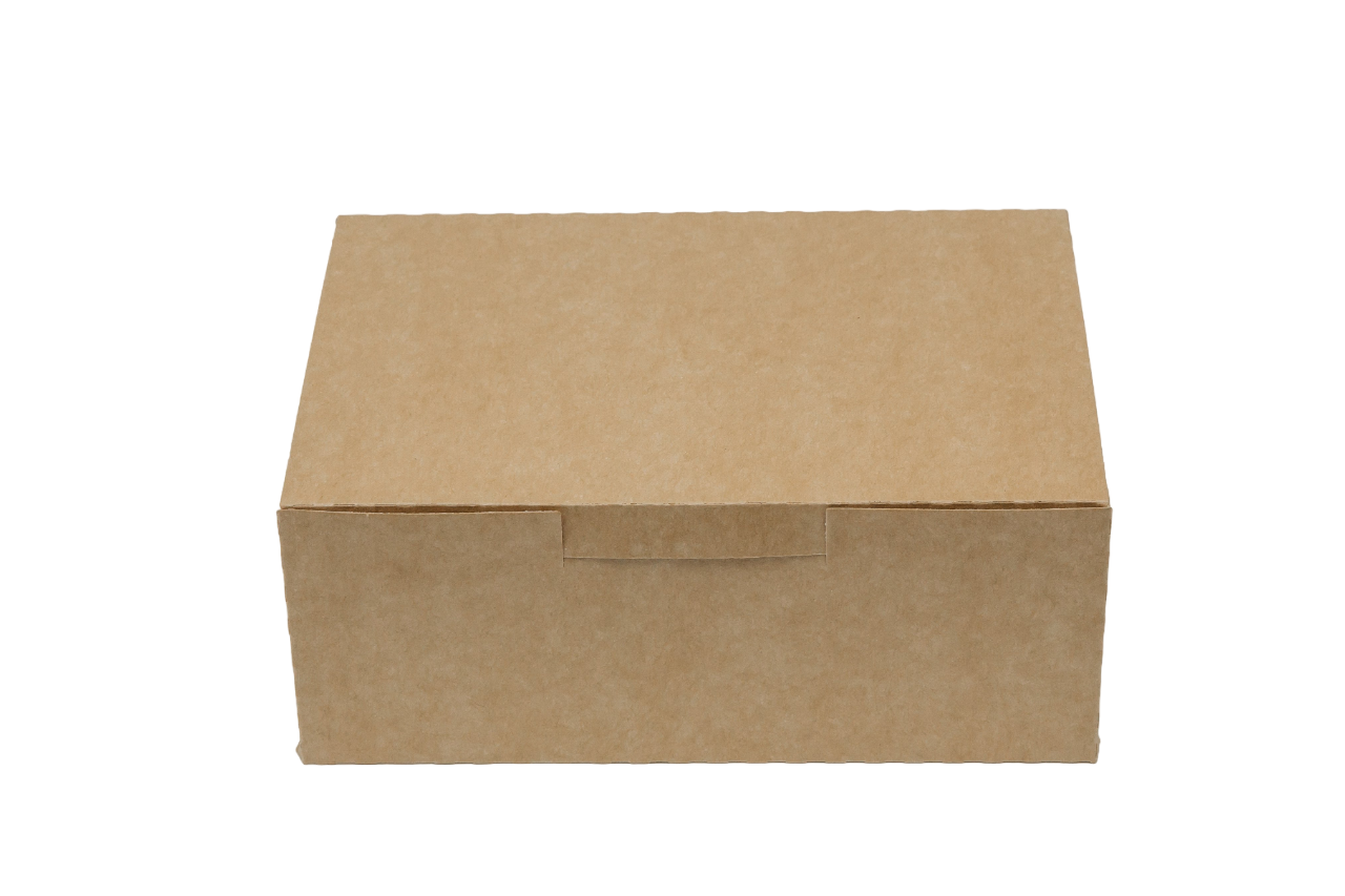 Упаковка картонная для пирожного и выпечки серия "Fupeco SweetBox" Эконом  до 1 кг из крафт бур/бел картона. 200*140*80