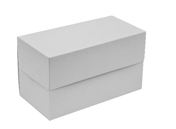 Коробка для кексов на 2 шт., серия "Fupeco CupcakeBox" Стандарт из бел/бел мелованного картона. Размер 190*100*110 мм.