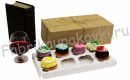 Картонная упаковка серия "Fupeco CupcakeBox" Эконом под капкейки на 8 шт., из бур/бел крафт картона. Размер 330*160*110 мм.