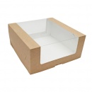 Коробка для торта 290*290*130 с круговым окном, серии "Fupeco RWinCakeBox", бур/бел