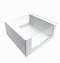 Коробка для торта 290*290*160 мм с круговым окном, серии "Fupeco RWinCakeBox", бел/бел