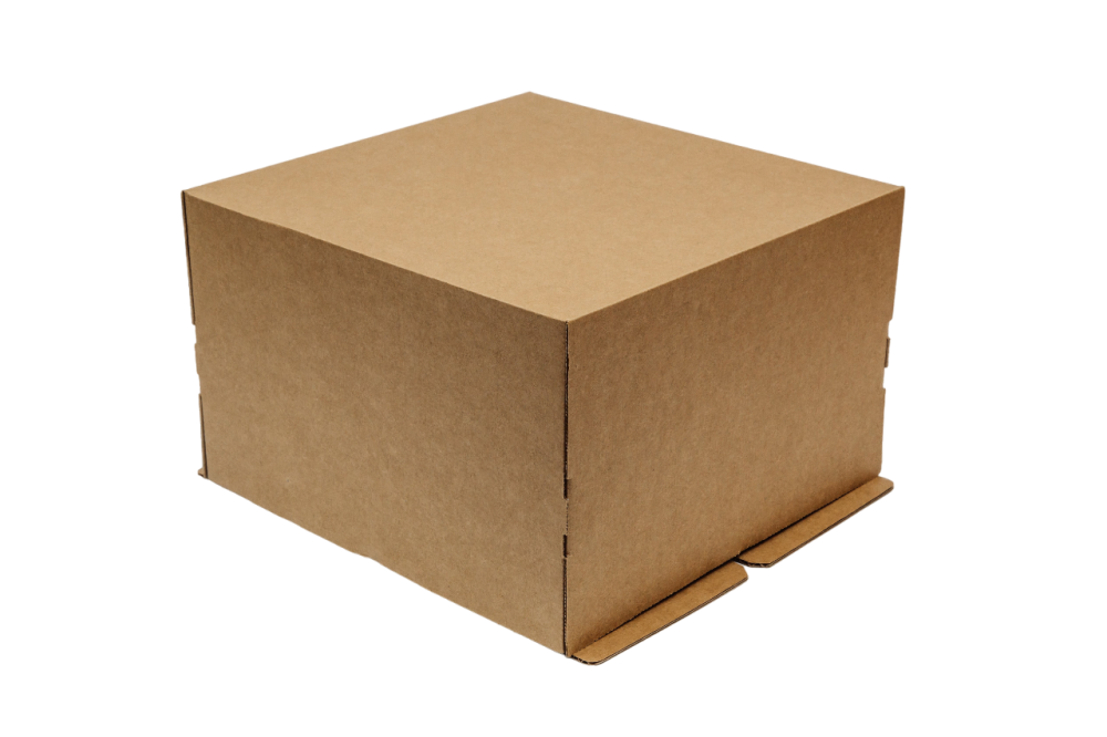 Гофрированная коробка серии "Fupeco CakeBox" Эконом для торта от 1 до 3кг из гофрокартона бур/бур 300*300*190 (Д 15-29см)