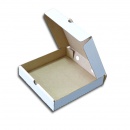 Гофрированная коробка 350*350*70 под пиццу серия "Fupeco PizzaBox" Албус из 3-х слойного микрогофрокартона бел/бур (Д 30-35 см)