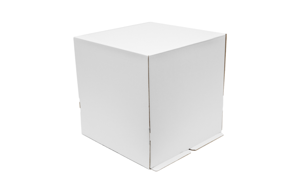 Гофрированная коробка для торта от 1 до 3кг серия "Fupeco CakeBox", Эконом Лучшая цена. 300*300*300 бел/бур