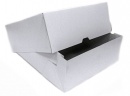 Картонная коробка 255*255*105 для сувениров из мелованного картона 390 г/м2, бел/сер