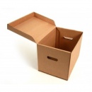 Гофрированная картонная коробка 297*249*269 с ручками из 3-х слойного гофрокартона бур/бур