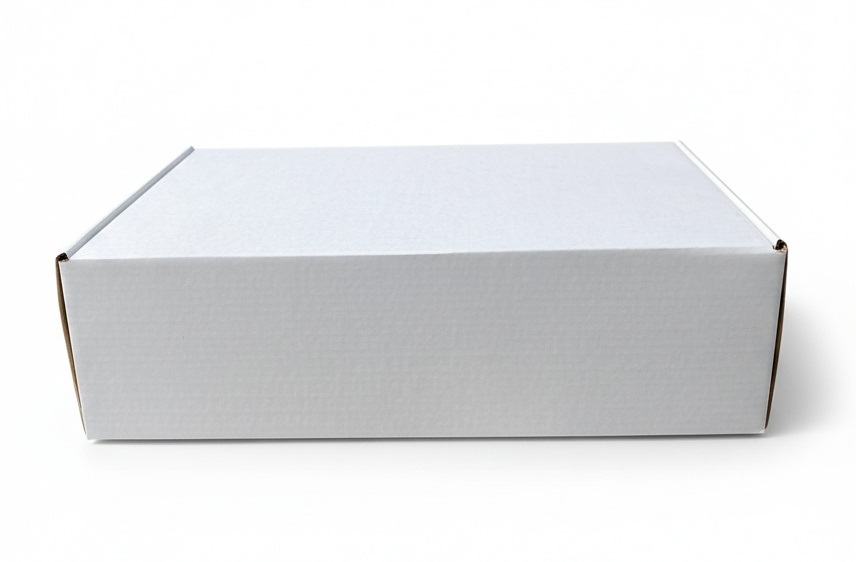 Гофрированный ящик 280*180*80 самосборный из микрогофрокартона бел/бур для маркетплейсов