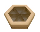 Коробка шестигранная 220*190*60 с окном М бур/бур (крышка+дно) 