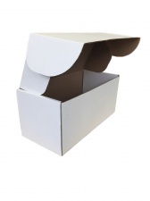 Гофрированная коробка 260*125*120 для сувениров из микрогофрокартона бел/бур