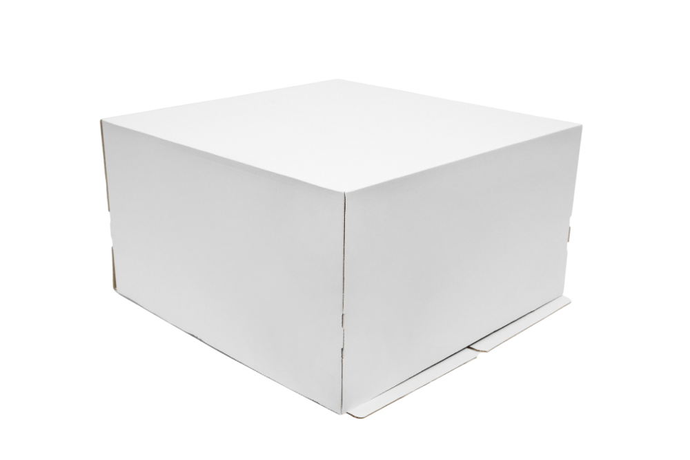 Гофрированная картонная коробка 400*400*220 для торта от 1 до 6кг бел/бур серия "Fupeco CakeBox" Эконом (Д 15-39см)